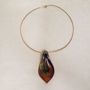 Vintage blown Murano glass pendant necklace